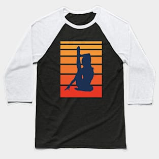 Retro Yoga Silhouette Baseball T-Shirt